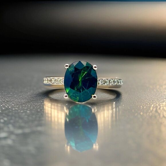 Sapphire Diamond Ring 14k White Gold 4.40 mm Certified $3,950 921163 - Picture 6 of 13